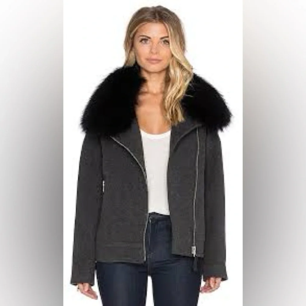 MACKAGE WOOL and CASHMERE coat with removable real fur colour - Picture 7 of 7
